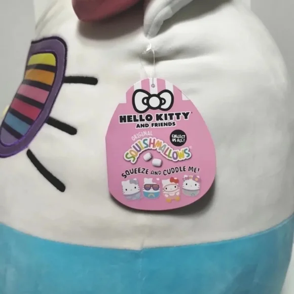 Kelly Toys Rainbow Sunglasses Hello Kitty Squishmallow 20 Plush Toy Sanrio NWT